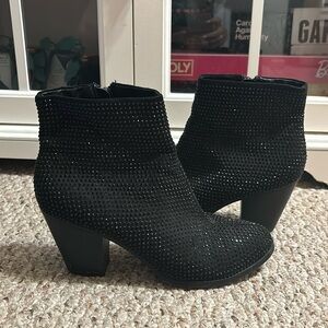 2010s juicy couture black rhinestone ankle boots
